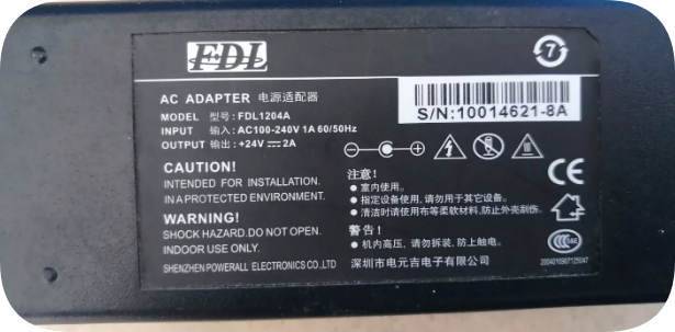 *Brand NEW*24V 2A Power adapter for FDL QR-488 electronic shipping label printer round-
